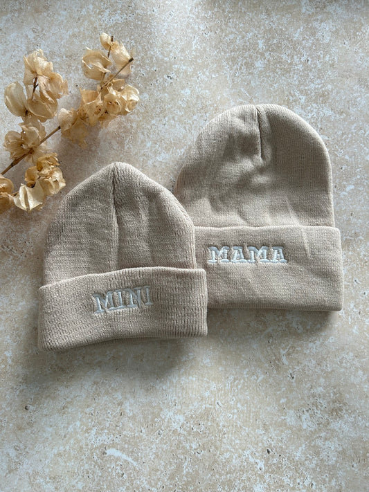 Mama & Mini Beanies (beige)