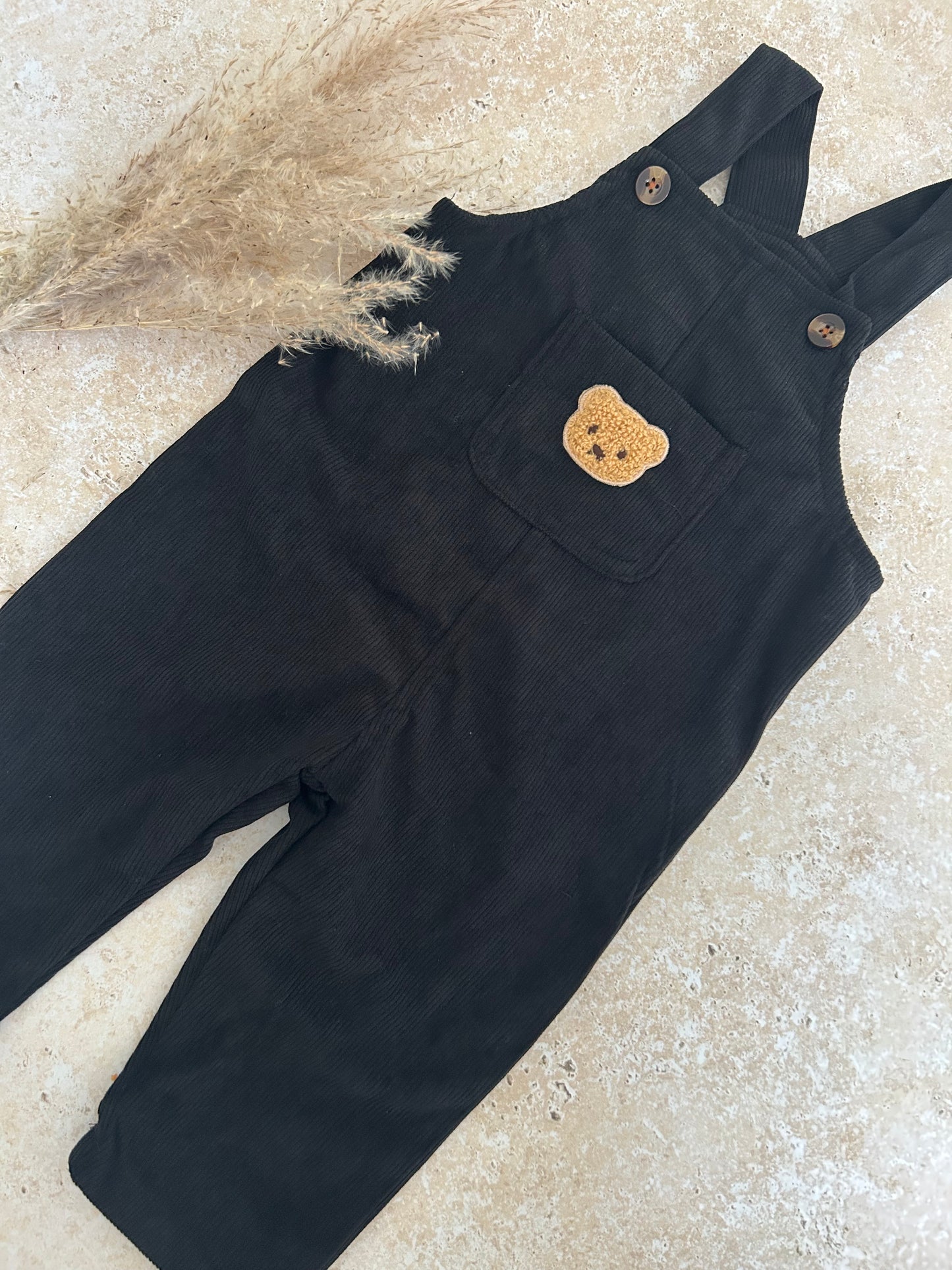 Black Corduroy Dungarees