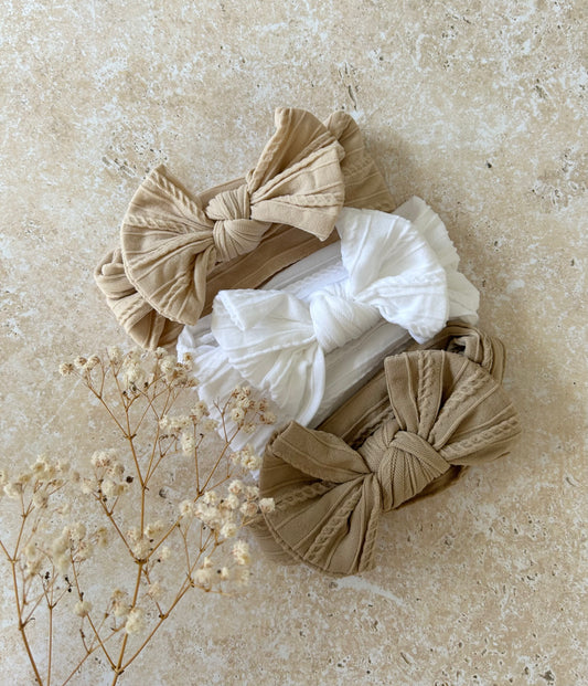 Neutral baby girl headbands