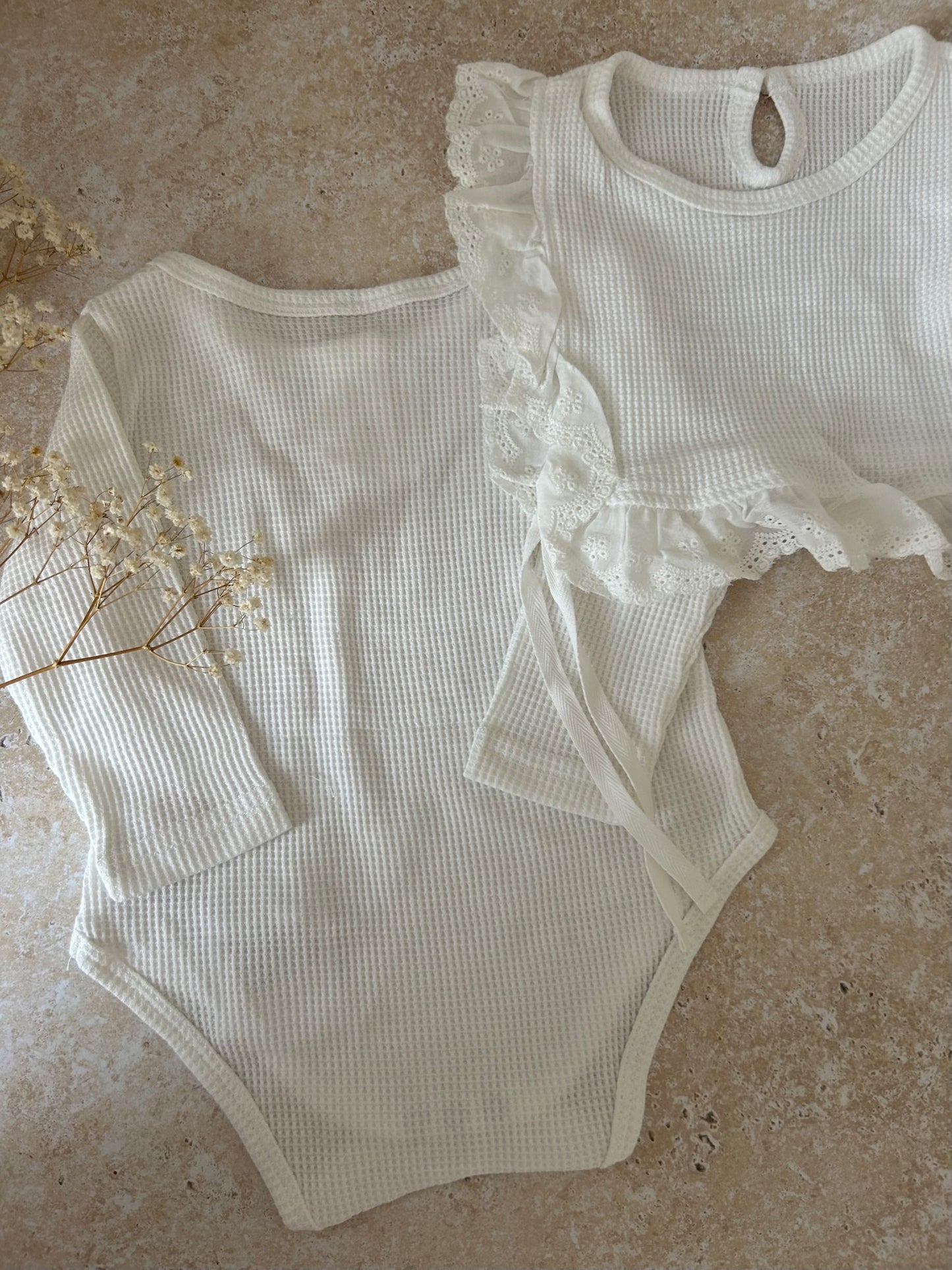 Girls Lace Trim Removable Romper